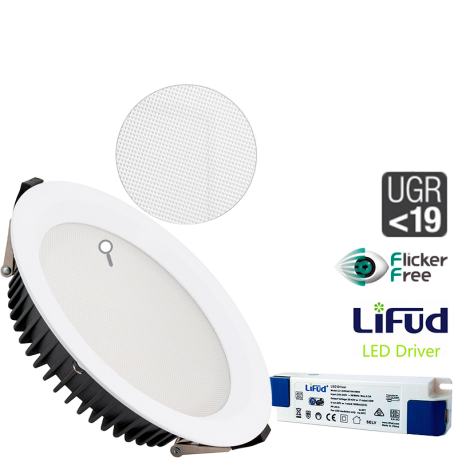 Downlight LED 30W UGR19 (Color ajustable) Cálido/Neutro/Frío